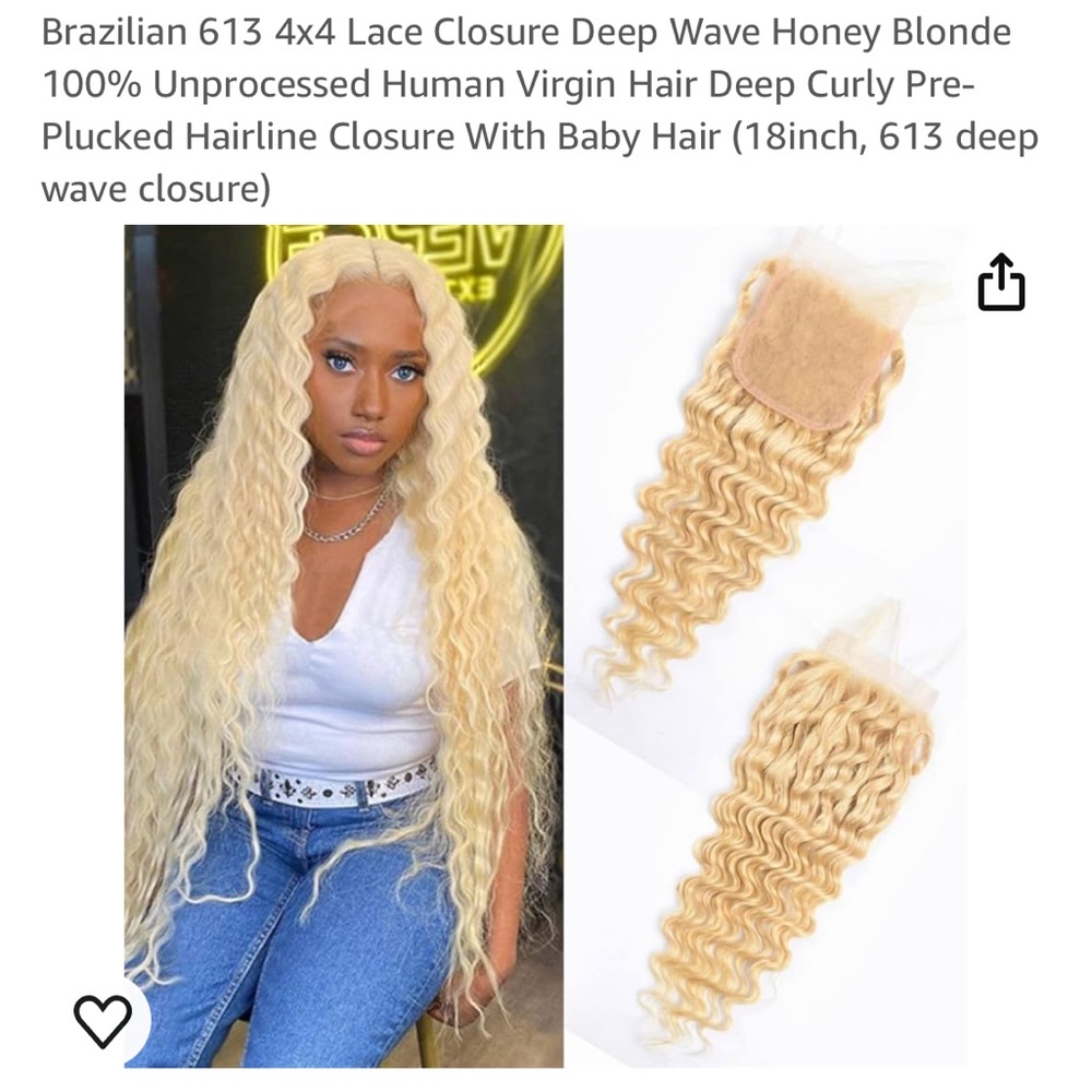 Logged 613 deep wave lace Blonde